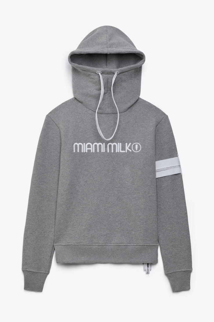 Felpa JapTake-away colore grigio da uomo con cappuccio long string hood