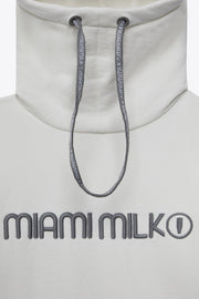 Felpa JapTake-away colore bianco da uomo con cappuccio long string hood