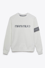 Felpa JapTake-away colore bianco da uomo senza cappuccio