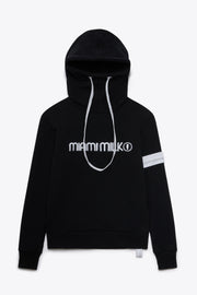 Felpa JapTake-away colore Nero da uomo con cappuccio long string hood