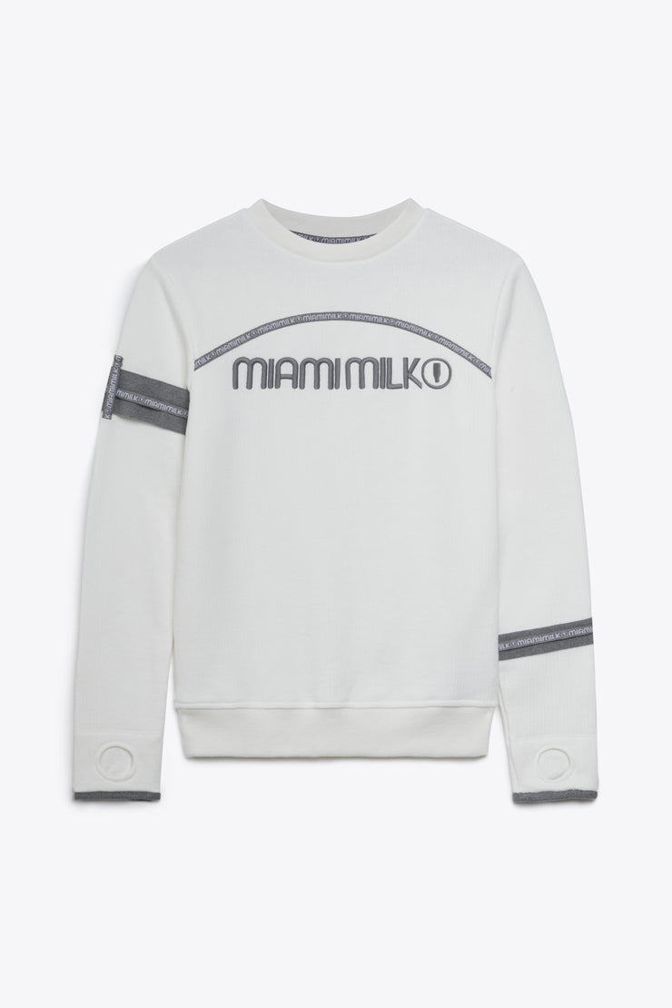 Felpa JapTake-away colore bianco da donna senza cappuccio