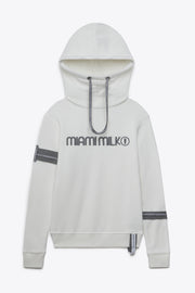 Felpa JapTake-away colore bianco da donna con cappuccio long string hood