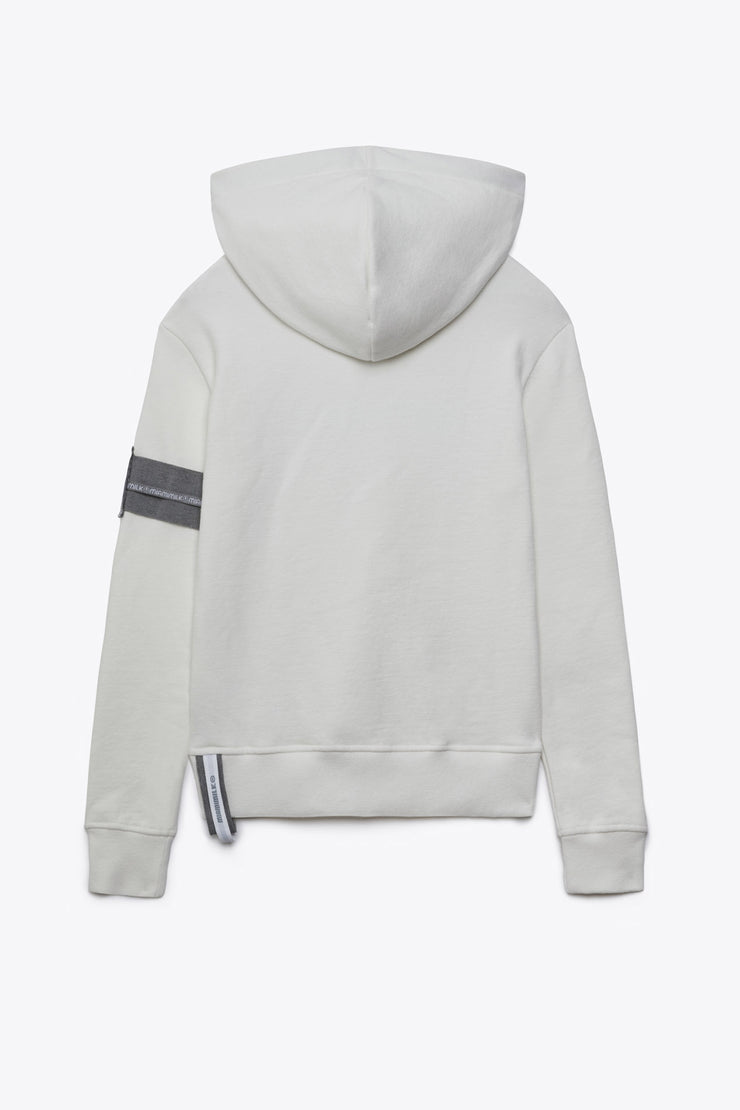 Felpa JapTake-away colore bianco da donna con cappuccio long string hood
