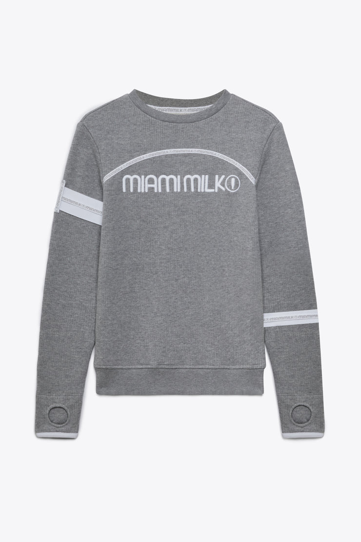 Felpa JapTake-away colore grigio da donna senza cappuccio