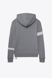 Felpa JapTake-away colore grigio da donna con cappuccio long string hood