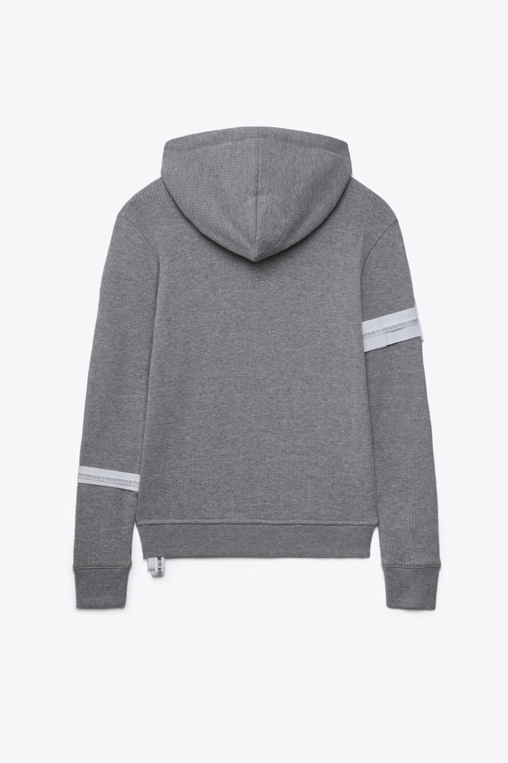 Felpa JapTake-away colore grigio da donna con cappuccio long string hood