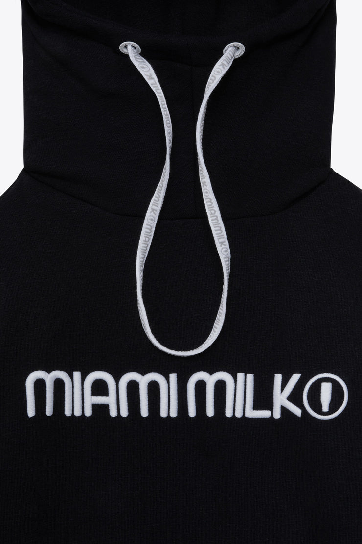 Felpa JapTake-away colore Nero da donna con cappuccio long string hood