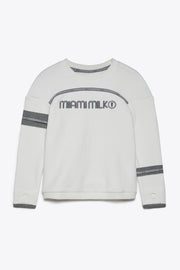 Felpa JapTake-away baby colore bianco da bambina senza cappuccio